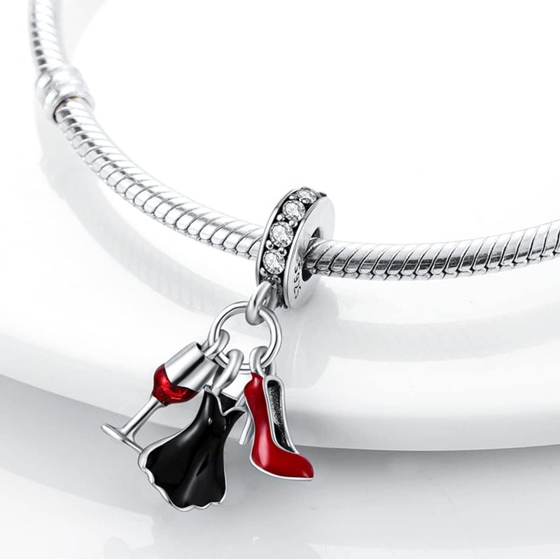 Parmuz 925 Sterling Silver Charm for Bracelet Necklace Dangle Love Mom Ocean travel Butterfly Party Charm Beads Pendants DIY Jewelry for Women - Image 2